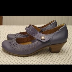 Earth Purple Mary Jane Cuban Heels Leather 8.5